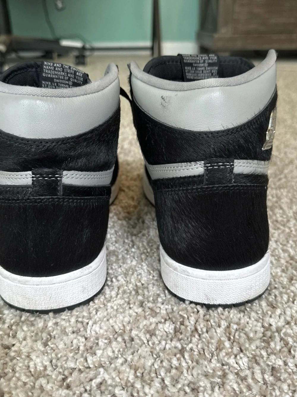 Jordan Black and Gray High-Top Sneakers